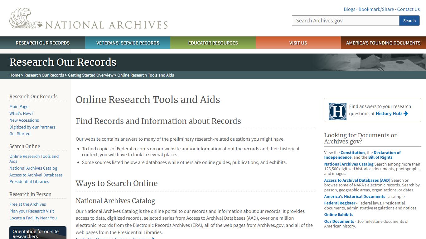 Online Research Tools and Aids | National Archives